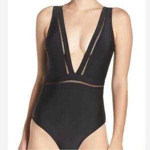 Ted Baker Black Starza Pointelle Swimsuit